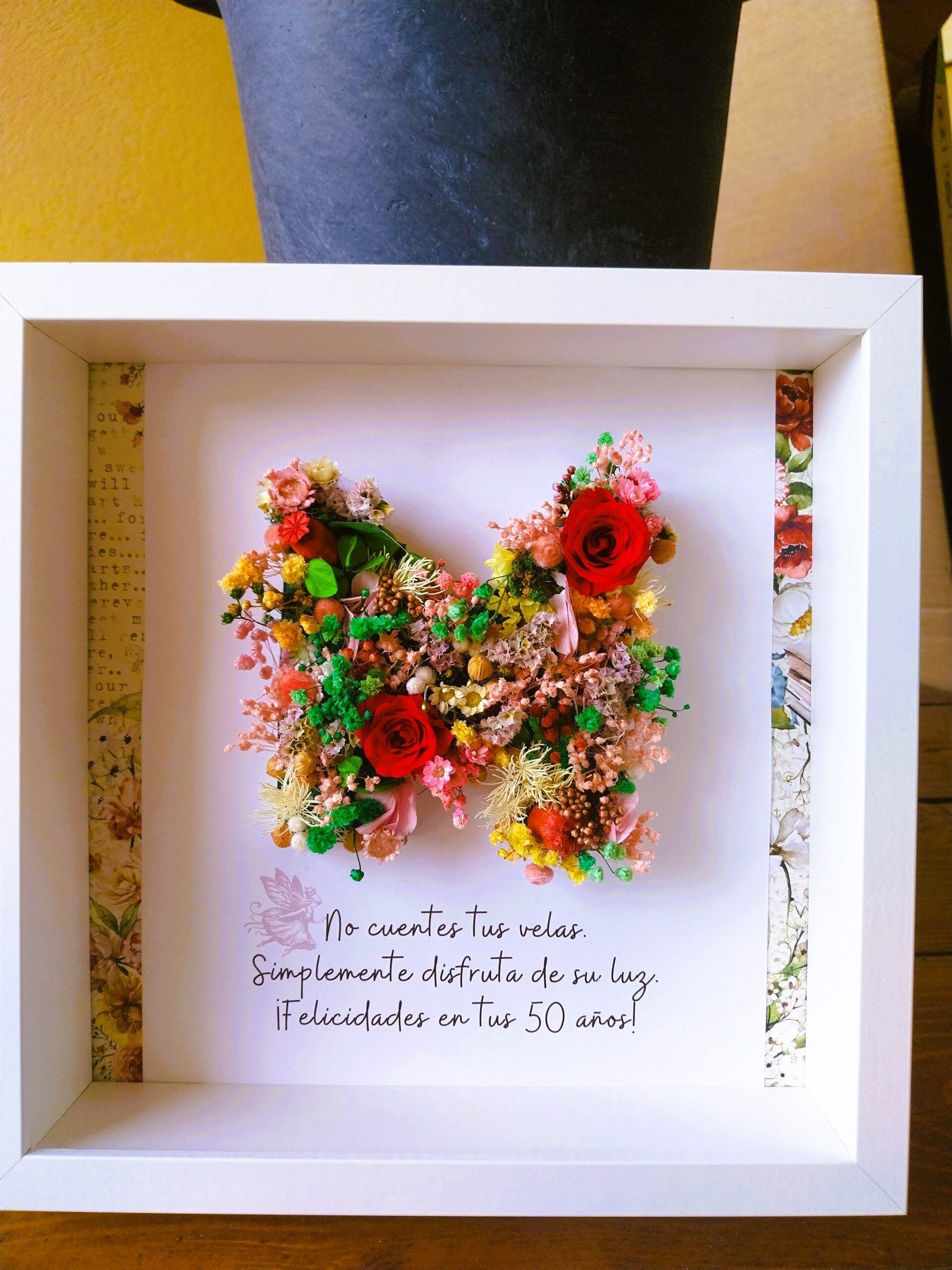 Cuadro con letra de flores 3 Cuadro con letra de flores 3