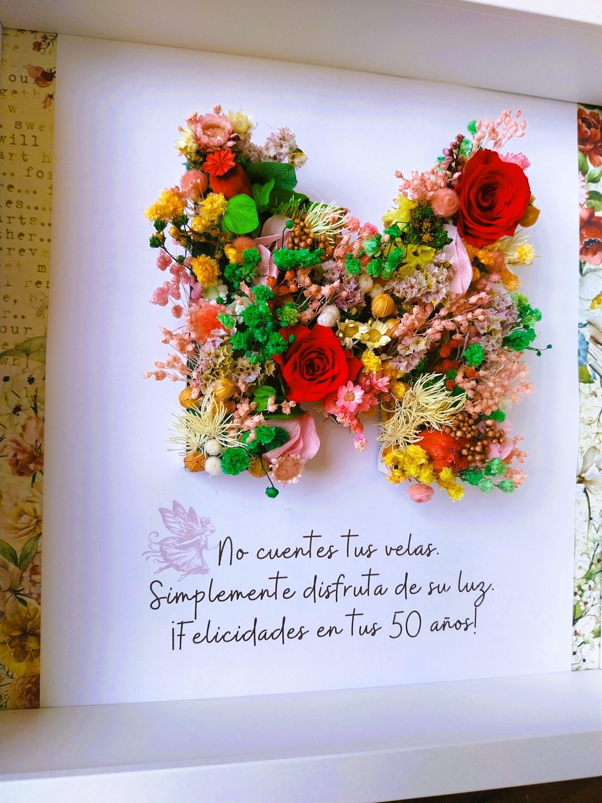 Cuadro con letras de flores 1 Cuadro con letras de flores 1