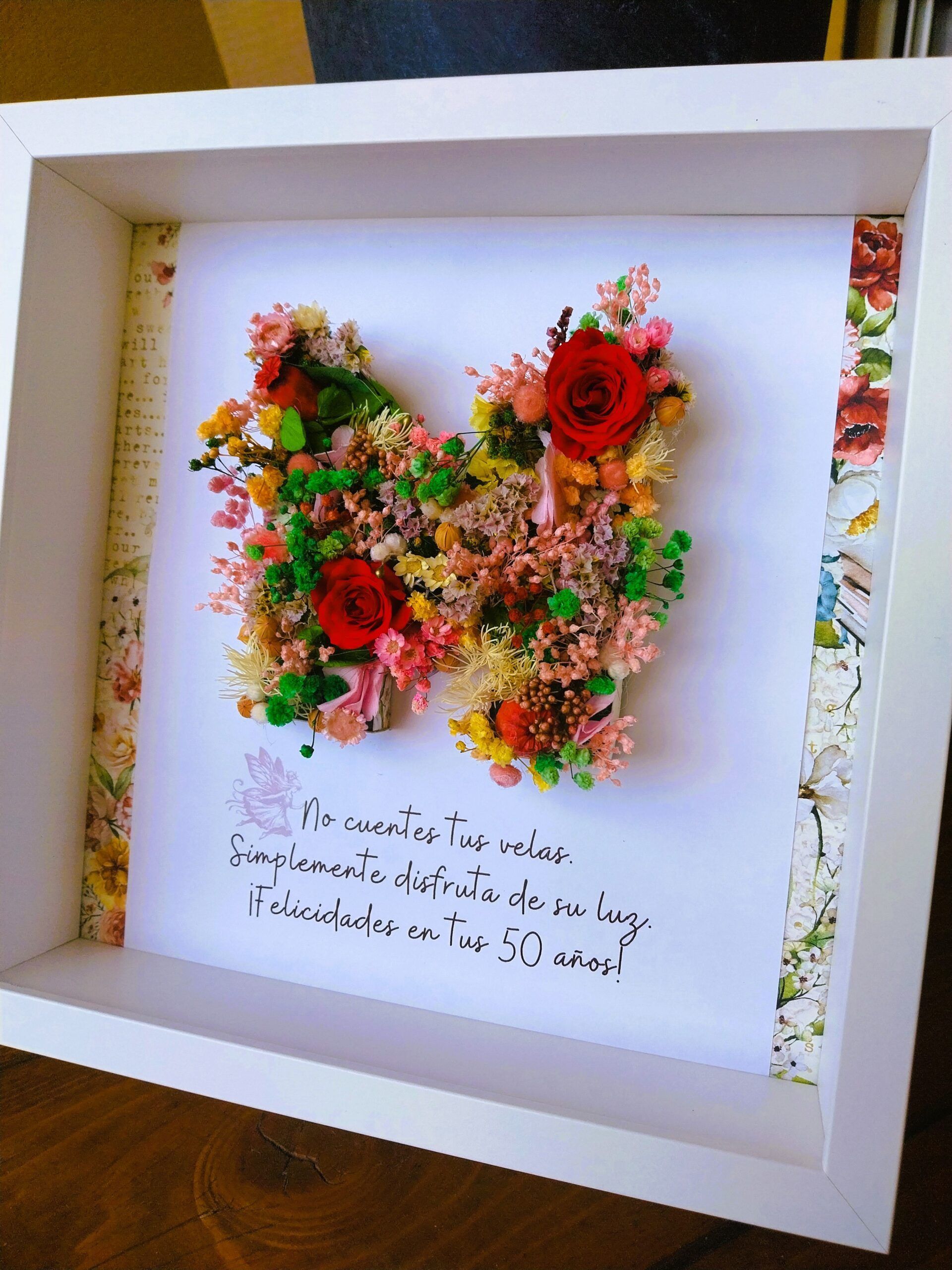 Cuadro con letras de flores 2 Cuadro con letras de flores 2