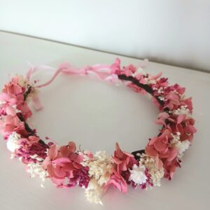 Corona de Comunión de Flores Preservadas Rosa – Anna